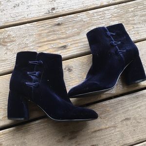 Nine West 3” Heeled Velvet Ankle Boots